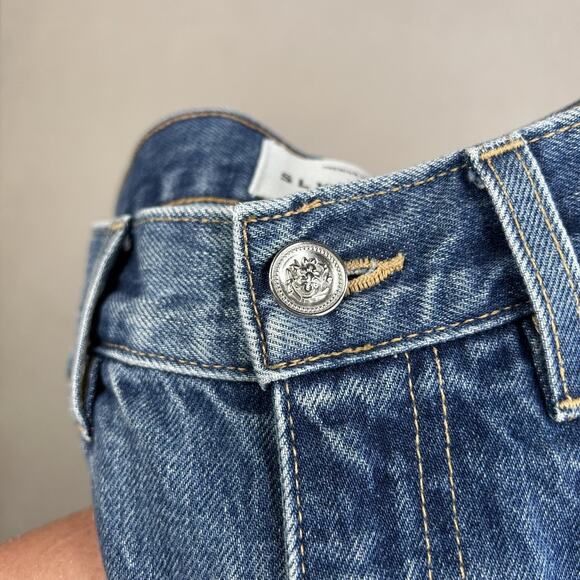 SLVRLAKE Jeans Womens 28 Blue Stella Straight Leg Claremont Wash Made USA Denim - Picture 11 of 13